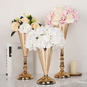 2pcs Luxury Flower Vases Gold Flower Vase Table Vase For Wedding Decoration Christmas Party Vases