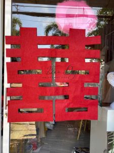 Chữ hỷ chụp ảnh chất liệu nỉ bền dày