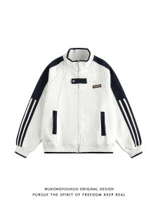 WUKONGYOUHUO | American Style Retro Loose Zippered Stand Collar Jacket