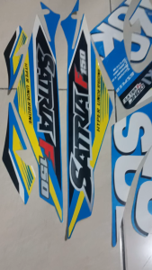 Stiker Striping Suzuki Satria FU F150 2015 Biru Lis Body Standar Berkualitas Original