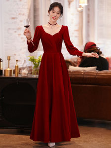 Elegant Long Wedding Dress for Short Women Floor-Length Evening Gown Bridal Dress Pearl Embellished A-Line Skirt for Wedding