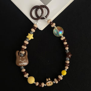 Cute Mobile Phone Strap Handheld Travel Tour Double Handheld Bag Anti-fall Acrylic Material Short Chain Bag Accessory