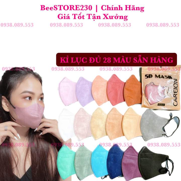 Combo 50c=5tui khẩu trang 𝐂𝐀𝐑𝐄𝐈𝐎𝐍 𝐌𝐀𝐒𝐊 𝟓𝐃 MÀU MỚI HOTTREND thái sáng da ...