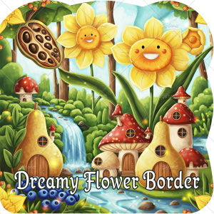 Dreamy Flower Border Coloring Book Relaxing & Easy Designs for Adults Stress Relief & Mindfulness Activity Book