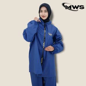 Jas Hujan MWS Untuk Pria Wanita Dewasa M-L-XL-XXL Warna Biru Navy