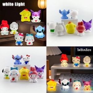 ใหม่คาวาอิ ซานริโอสไฟกลางคืนการ์ตูนคุโรมิ ซินนามอนโรล โพชัคโคตารางตุ๊กตาซิลิโคนแสงส่องสว่างตกแต่งของขวัญ