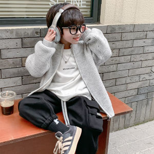 Boys Autumn Fashion Outerwear 2025 New Korean Style Spring Autumn Sweater Jacket Handsome Boys Top Trendy Childrens Clothes