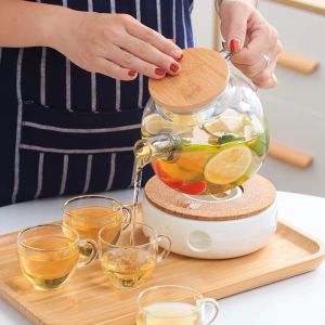 Glass Kettle High Temperature Resistant Borosilicate Scented Tea High Diathermy Large Simple and Fresh Transparent Two Single Double-Layer Cup