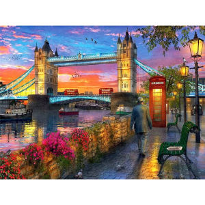 BILIBILI | Oil Painting By Numbers Cityscape DIY Number Drawing Canvas Pictures By Numbers Home Decor Large Size