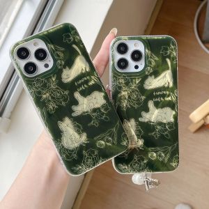 New Halo Dyed Sketching Cats Pattern IMD Phone Case with Bracelet for iPhone 11-15 Series