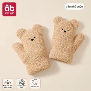 AIBEIDILA | Găng Tay Trẻ Em Mùa Đông Dày Lót Nỉ Chống Nước