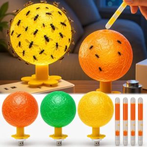 Fly Trap Fruit Insect Glue Ball with USB Light Mosquito Fly Bug Killer Catcher Home Garden Orchard Pest Bee Wasp Repeller