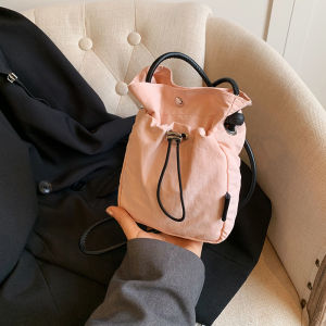 Summer Lightweight Crossbody Bucket Bag Womens Fashionable Versatile Single Shoulder Mobile Phone Bag Korean Style Pure Color