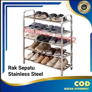 rak sepatu stainless kuat anti karat ukuran / 5susun / 4susun / 3susun