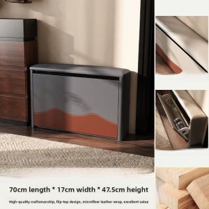 Modern Luxury Entrance Shoe Bench Wooden Seating Small Bench Integrated Shoe Rack Easy Assembly Artistic Style Home Furniture