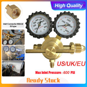 ❤Local delivery+Two day delivery❤ Nitrogen Regulator with 0-600 PSI Delivery Pressure Gauge Pressure Valves CGA580 Inlet Connection and 1/4-Inch Male Flare Outlet Connection (600PSI)