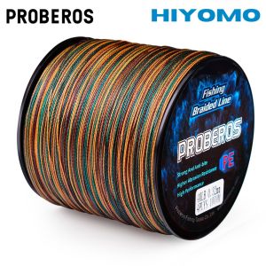 PROBEROS สาย4X PE แบบหล่อแข็งแรง4เส้นสายเบ็ดตกปลาแบบเกลียว10/20/30/40/50/60/80/100lb อุปกรณ์ตกปลาประมงน้ำเค็มสายปลาคาร์พ
