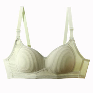 JIAZINI | Wireless Thin Cotton Bra For Teenage Girls Prevents Sagging Gathered Design Four Seasons Wear Comfortable V-Neck Removable Straps