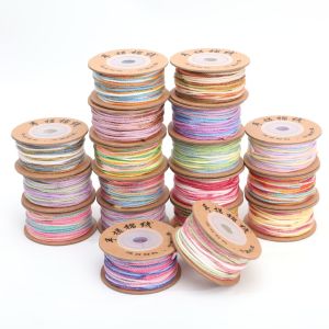 1.2Mm 25M/Cuộn Polyester Tay Spun sợi bông Với Vàng SỢI XOẮN Cho Vòng tay thủ công Vòng Cổ Bông Tai Keychain Tự Làm Thủ Công Phụ kiện làm đồ trang sức