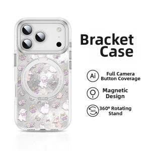 VORRYELL | Cute Rabbit Design Magnetic Anti-drop Protective Case with Silver Stand for iPhone