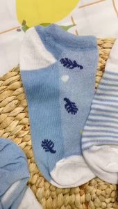 EUNSEO Kaos Kaki Semata Kaki Pendek Wanita Fashion Korea Motif Strawberry Biru Putih Premium Kaoskaki Ankle Cute