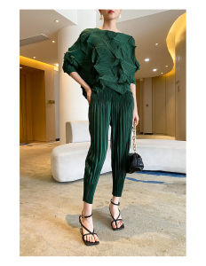Miyake Pleated Ba Quý T Áo Sơ Mi Hàn Quốc Phong Cách 2021 Phụ Nữ Mùa Xuân Handmade Xếp Li Tops Tính Khí Thẩm Mỹ Quần Áo