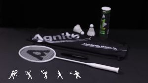 [TẶNG 6 cầu + quấn cán] Vợt cầu lông đơn cao cấp Agnite sợi CARBON khớp nối liền siêu bền nhẹ tặng kèm 3 phụ kiện - ER304