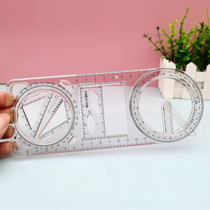 Penggaris Busur Derajat Multifungsi Geometric Ruler Hadiah Kreatif Alat Tulis Sekolah Kantor Perlengkapan Belajar Alat Ukur