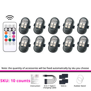 LED Footwell Lights RGB Remote Control Flash Underglow Car Mods Motorcycle Bike SUV Lamp Strobe Accent Interior Accessories