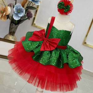 Váy Đầm Bé Gái Đính Sequin Nơ To Phong Cách Châu Âu Dự Tiệc Sinh Nhật Dạ Hội Dài Đến Đầu Gối Trang Phục Halloween Lễ Hội Dạ Hội Thời Trang Trẻ Em Trang Phục Dự Tiệc