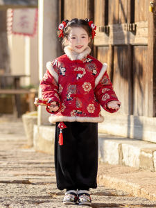 Thickened Cotton New Years Childrens Clothing Set Brother Sister Outfit Tang Suit for Boys And Girls Winter Season