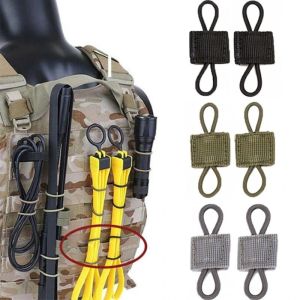 10pcs MOLLE Elastic Nylon Webbing Ribbon Buckle Outdoor Hiking Hunting Backpack Vest PTT Antenna Stick Pipe Binding Retainer