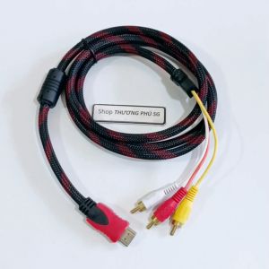 Cáp HDMI ra 3AV (Đực) Cáp dài 1.5M (Chuẩn 3AV - 3RCA - 3RGB / Tín hiệu Analog)