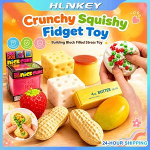 HLINKEY ASMR Stress Relief Cheese Squishy Toy Desk Fidget Slow Rising Sensory Butter Stick Calming Anxiety Relief Squeeze Toy for Office Travel Kids Adults