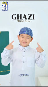 Ghazi Mikihat Series Peci Anak Motif Kotak-Kotak by Little Zizu