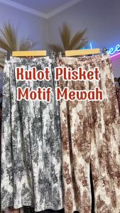 Haseena Celana Kulot Plisket Bella Motif Prada High Waist Dewasa All Size Jumbo