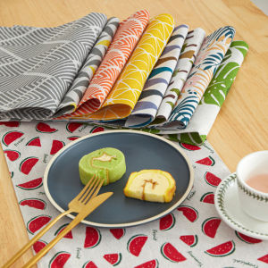 34x46cm Simple Tableware Mat Rectangle Individual Placemats Heat Insulation Dining Table Mat Table Decoration And Accessories