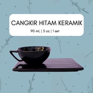 Cangkir Keramik HITAM | Black Porcelain Cup | Mug Porcelain