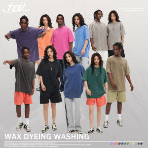 Heavyweight American Vintage Washed And Distressed Short Sleeved T Shirt Men Women Loose Fitting Pure Cotton Couple t-shirt Tees