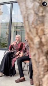 New Family Srambit Gamis Batik motif Mahalini Merah terbaru bisa bayar ditempat COD