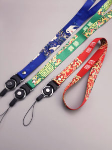 Zhenge Neck Strap Wide Silk Rope New Year Style Mobile Phone Case Accessory Anti-Loss Lanyard Female Business Card Holder