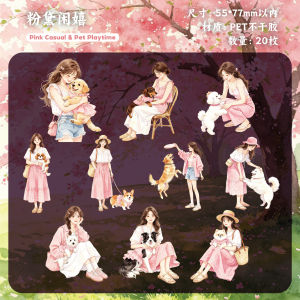 10 pcs Collect Cuties Series Girl Pet Themed PET Sticker Scrapbooking Supplies DIY Junk Journal Collage Decorative Stickers