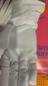 ถุงมือสีขาว ถุงมือเชียร์กีฬา งาน รปภ.(12คู่/209.-)