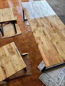 ม้านั่ง สไตล์Loft ไม้จริงขาเหล็ก แข็งแรง ทนทานมาก! เคลือบผิวอย่างดีกันน้ำได้