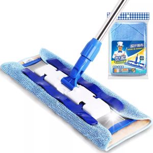 Alloy Broom for Hardwood And Tile Floors Multi-Functional Cleaning Home Use Flat Mop Cloth Dragging Net Floor Duster Iron Pole
