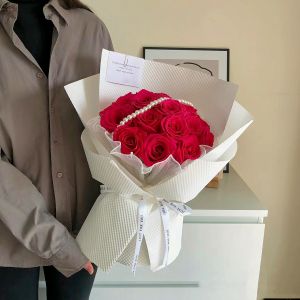 Eternal Rose Soap Flower Bouquet for Girlfriend Birthday Valentines Day Creative Gift Red Artificial Roses Forever Blooming