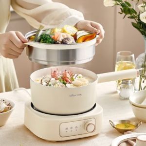 [Bear]Electric Cooker 2.5L Household Non-stick Pan Dormitory Split Multi-function Cooking Pot Boiler Stew Pot Rice Cooker Small Hot Pot Steamer Cooker Bear Body Multi-Functional Steamer