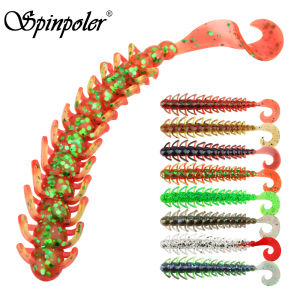 Spinpoler Mềm Mồi Câu Cá Lỗi 11.5Cm Đôi Màu Wriggler Loại Nhựa Có Chân Con Sâu Mồi Cho Đại Dương Sông Hồ Câu Cá Biển Bộ 5