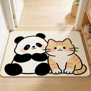 Kawaii Hoạt Hình In Hình Động Vật Thảm Chùi Chân Siêu Thấm Hút Chống Trơn Trượt Trong Nhà Thảm Cho Nhà Bếp Phòng Tắm Dễ Dàng Làm Sạch PVC Lót Sàn