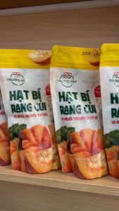 Hạt Bí Rang Củi Trường Đạt Gói 500gr  Bì Vàng Thủ Công Truyền Thống Chính Hãng Thơm Bùi Tự Nhiên